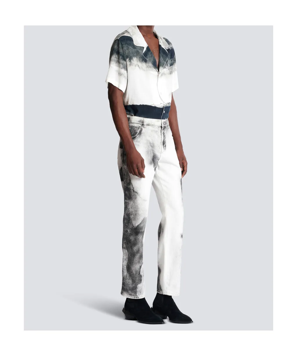 Regular-Fit Denim Jeans With Moon Print