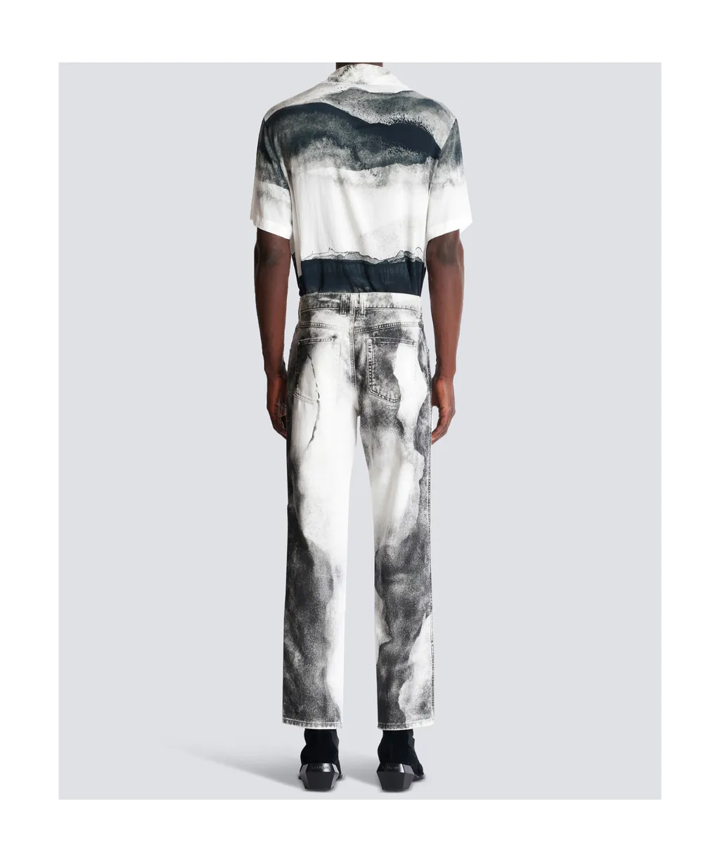Regular-Fit Denim Jeans With Moon Print
