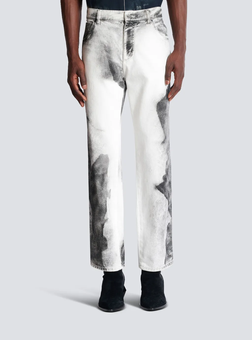 Regular-Fit Denim Jeans With Moon Print