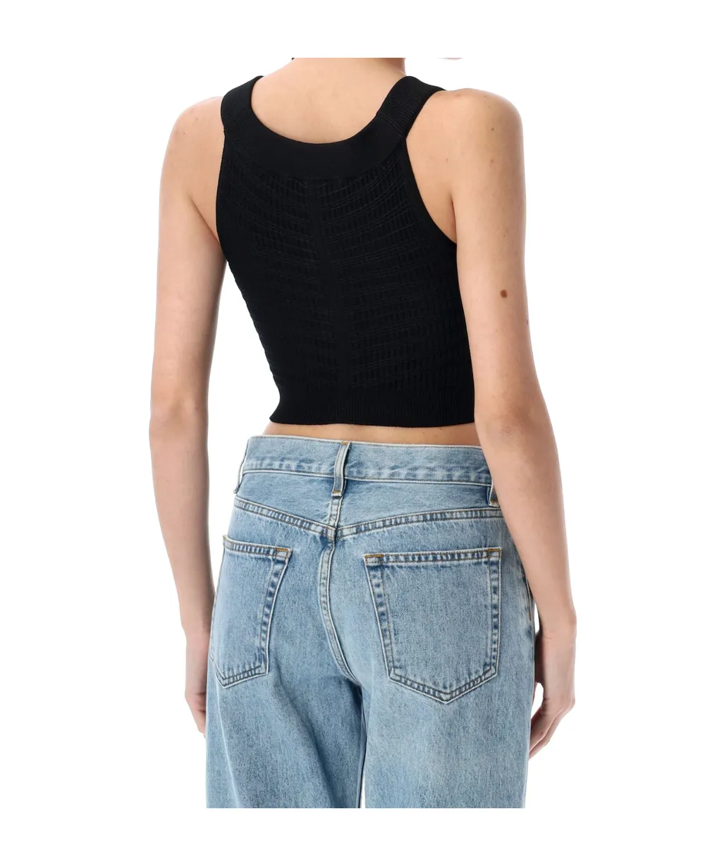 Button Embellished Cropped Top