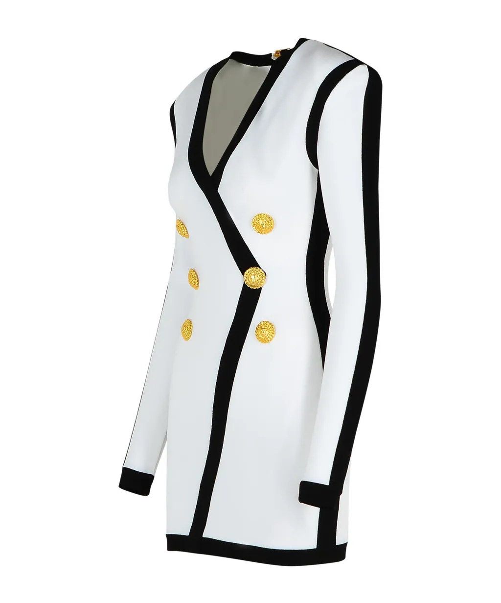 Contrast Trim Mini Dress
