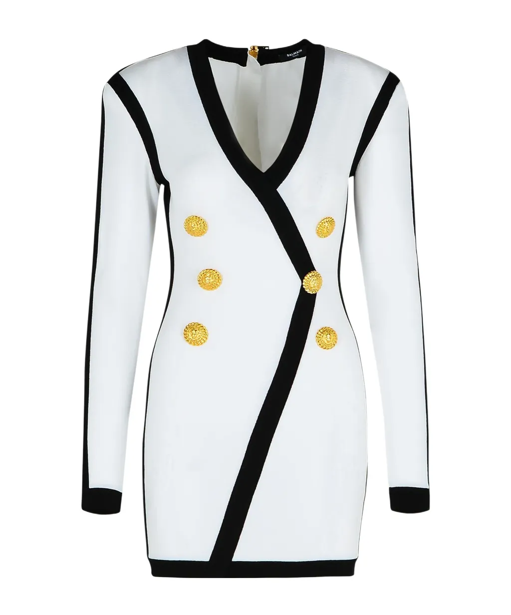 Contrast Trim Mini Dress