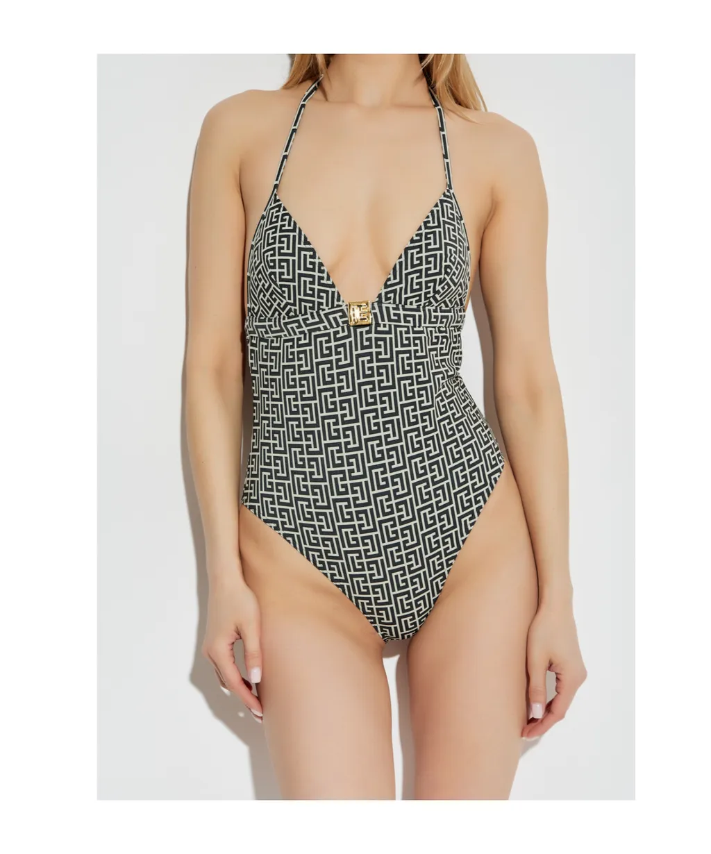 Monogram-Pattern Swimsuit