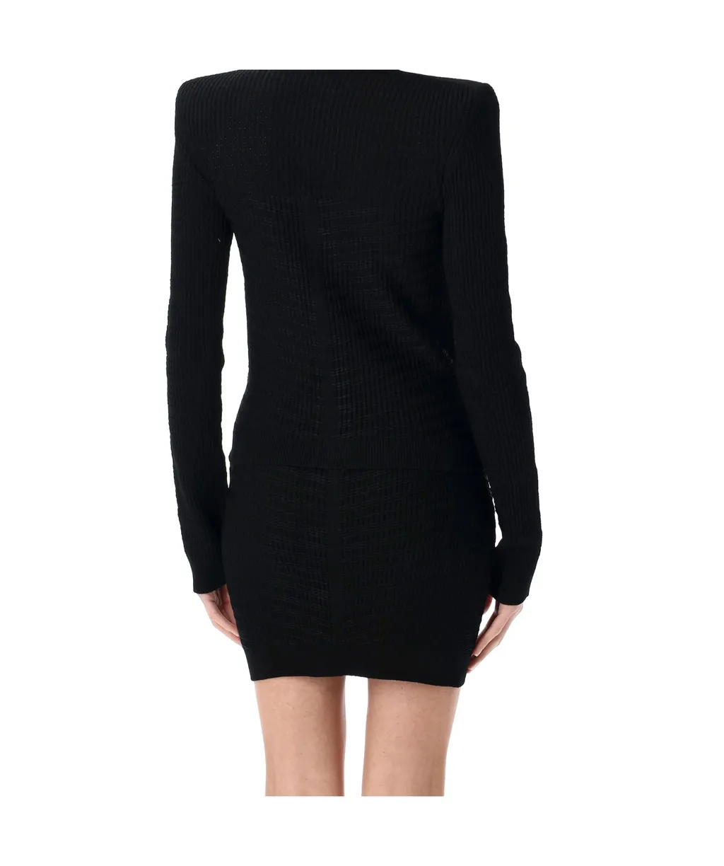 Long Sleeve Buttoned Knit Cardigan