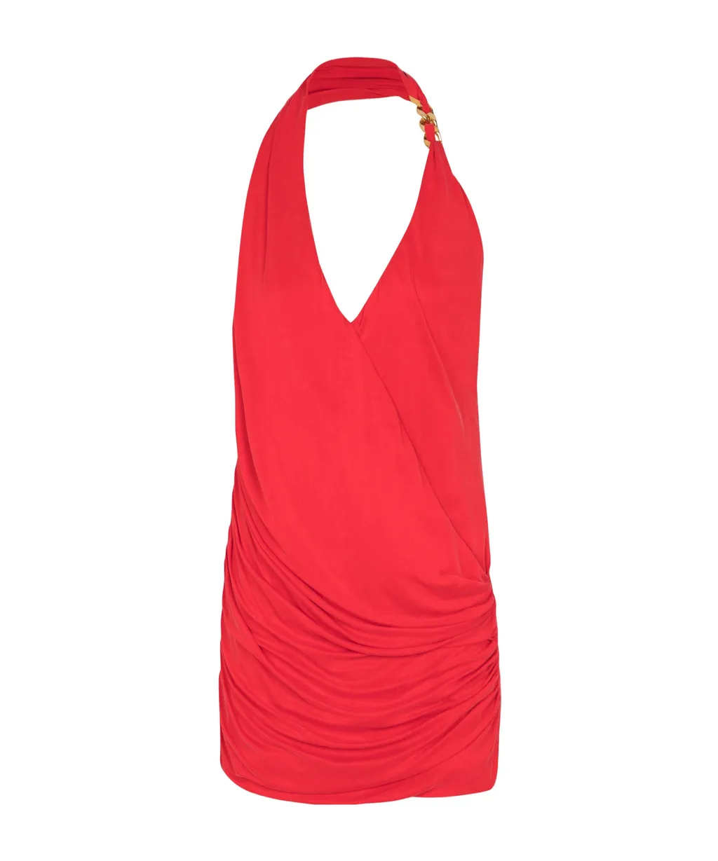 Draped Jersey Halterneck Dress