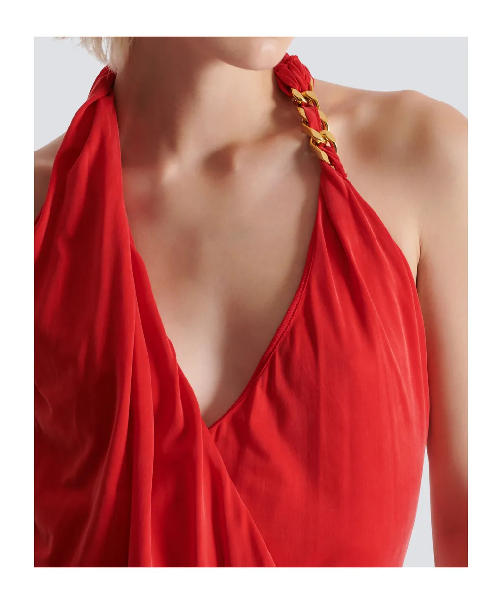 Draped Jersey Halterneck Dress