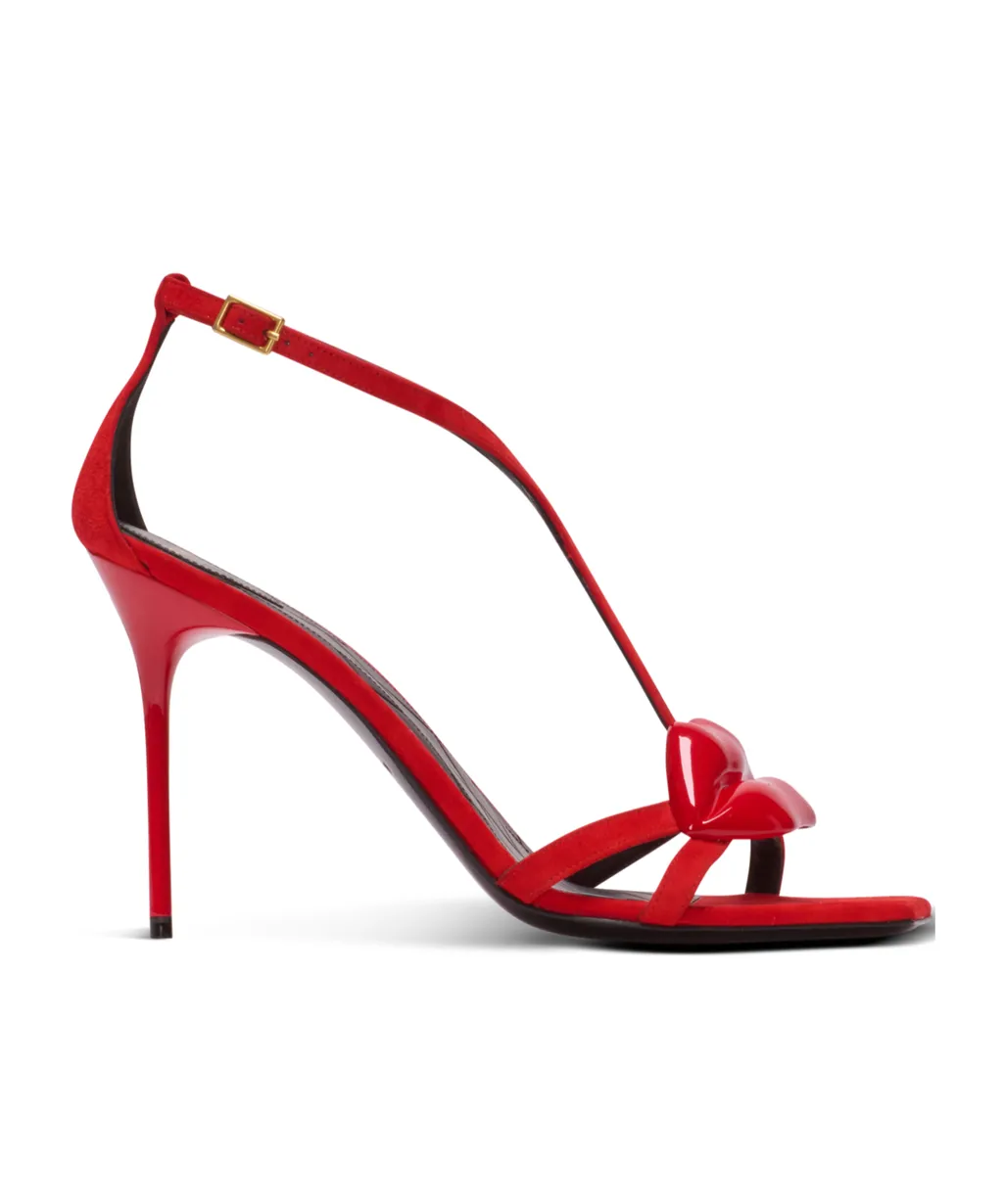 Suede Lips Sandals
