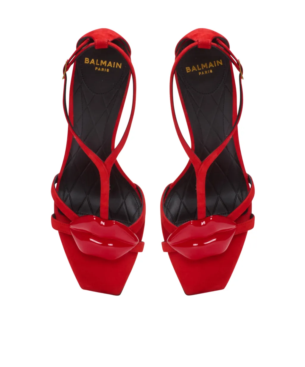 Suede Lips Sandals
