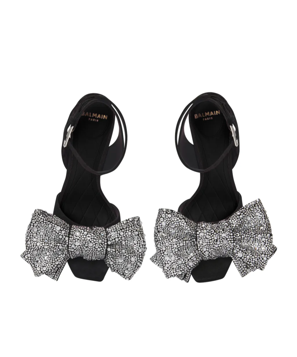 Suede Ruby Heels With Rhinestone Bows