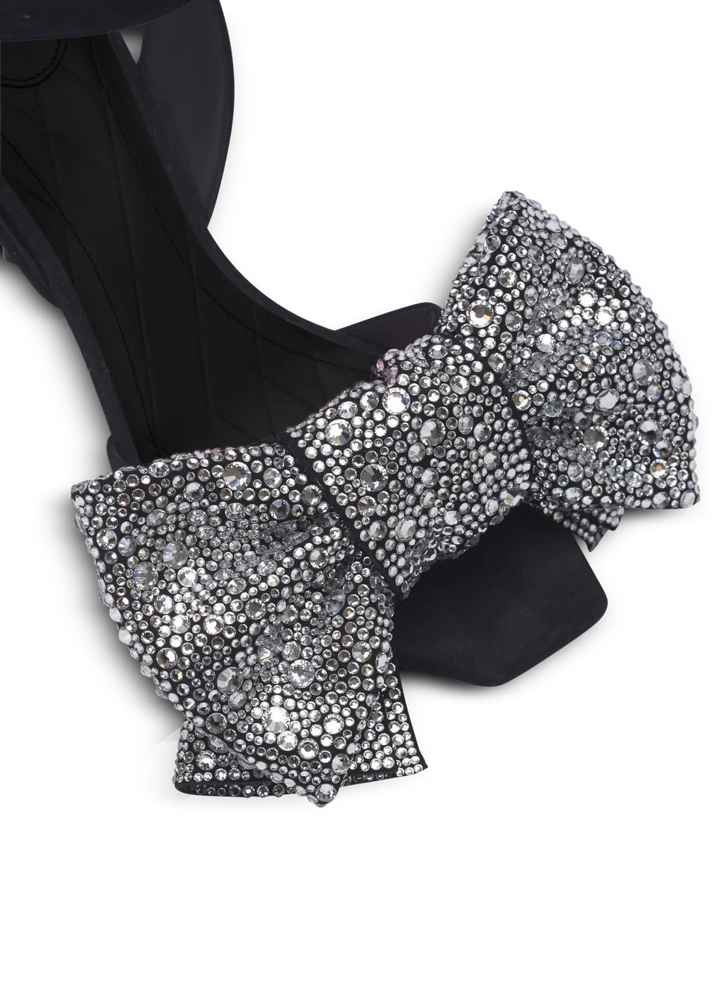 Suede Ruby Heels With Rhinestone Bows