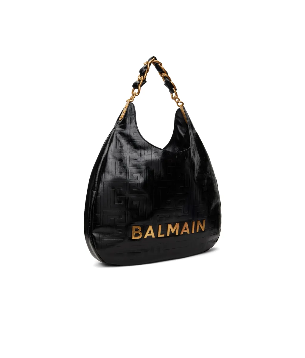 1945 Soft Hobo Crinkled Leather Tote Bag With Monogram