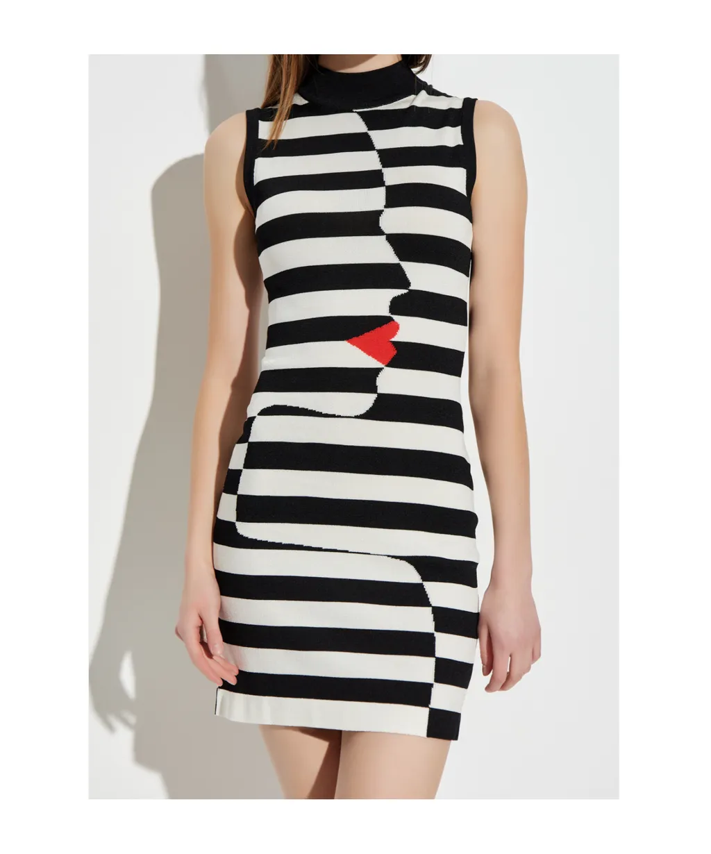 Striped Fitted Mini Dress