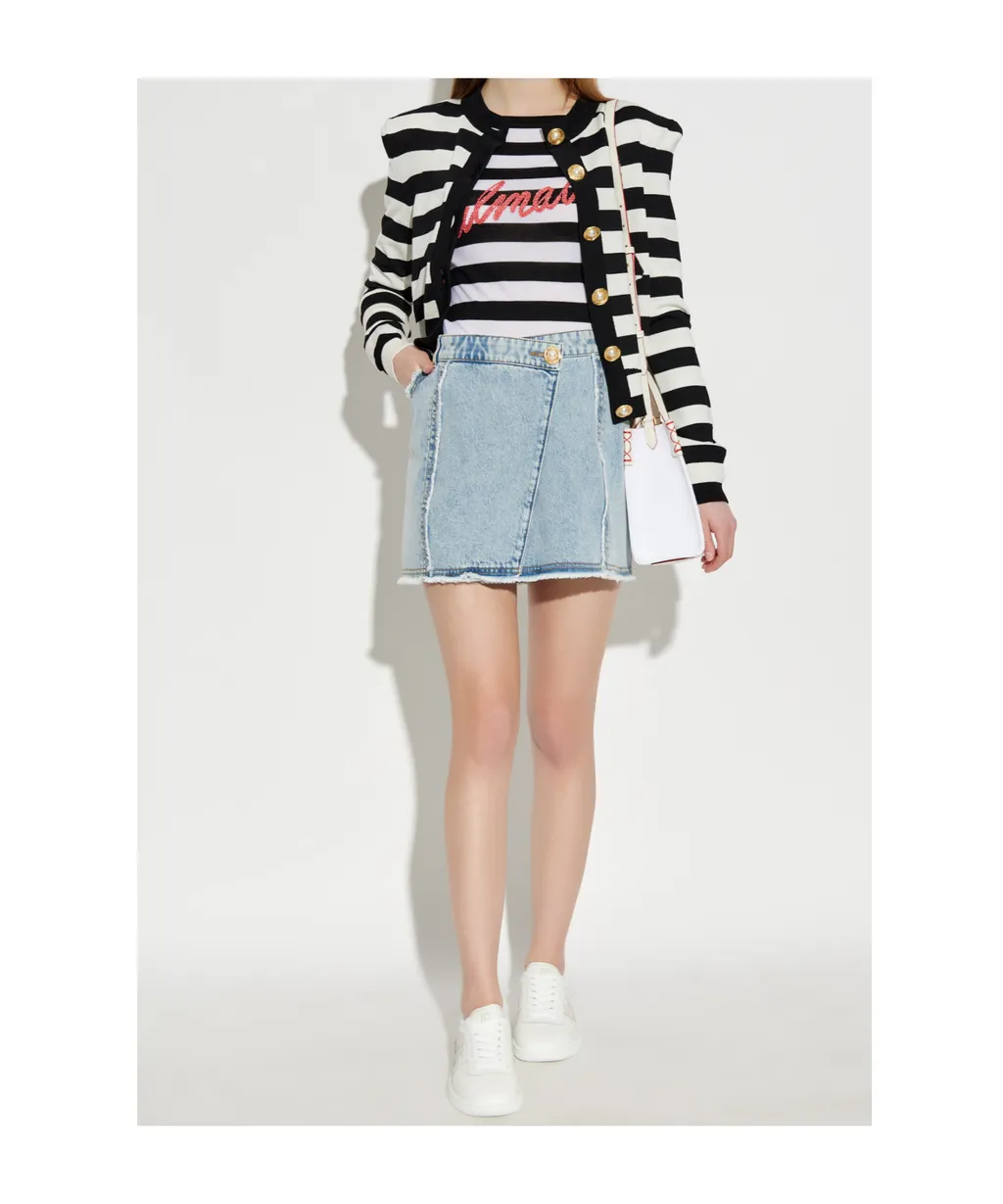 Logo Embellished Striped Jumper
