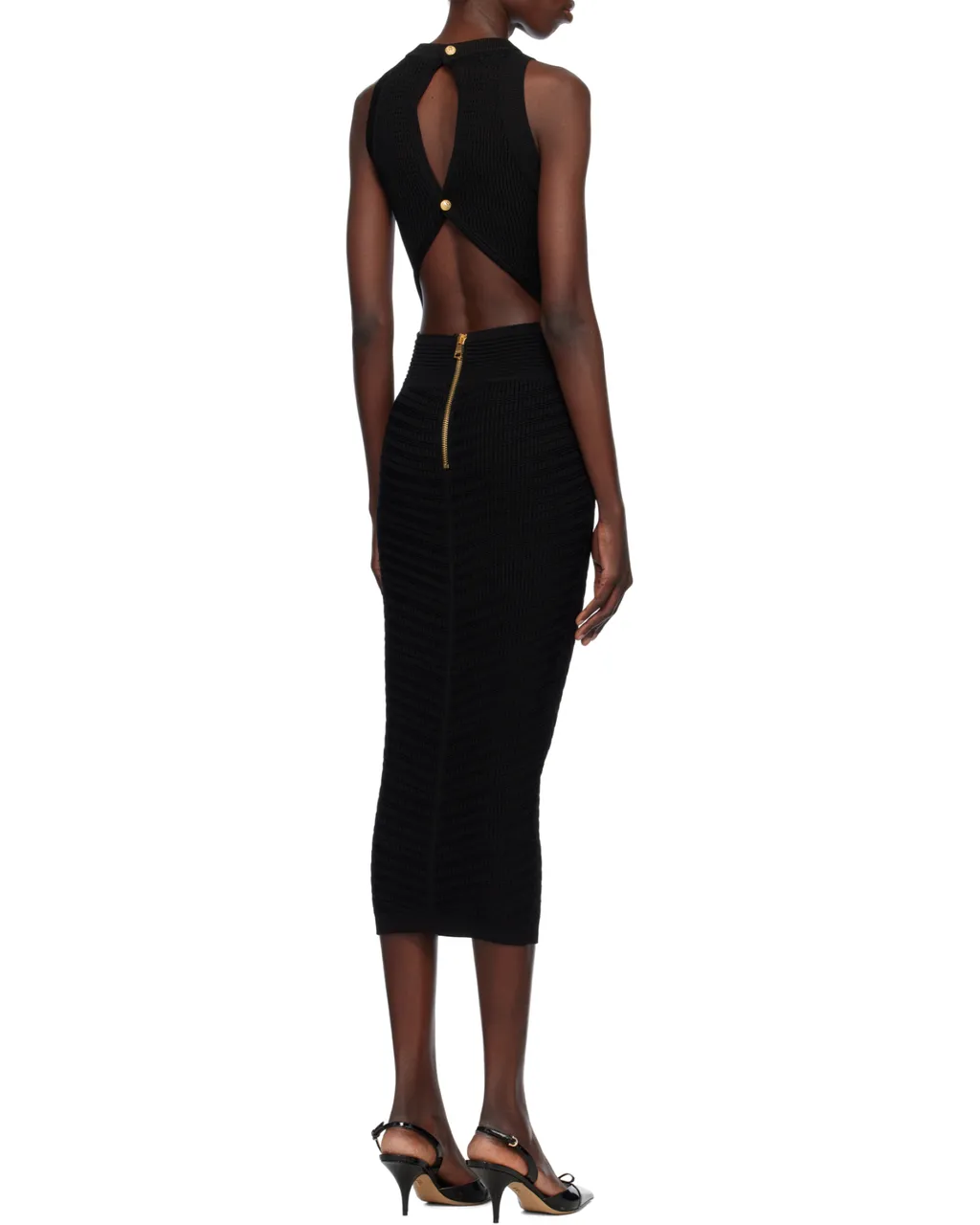 Sleeveless Ribbed Bodycon Midi Dress