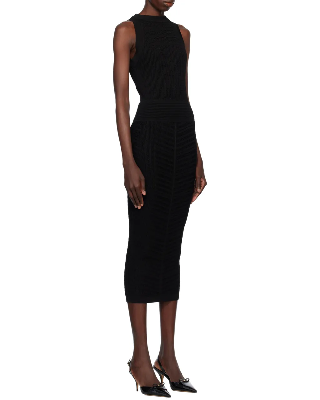 Sleeveless Ribbed Bodycon Midi Dress