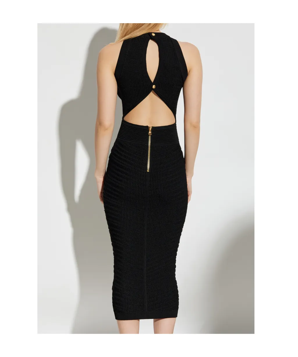 Sleeveless Ribbed Bodycon Midi Dress