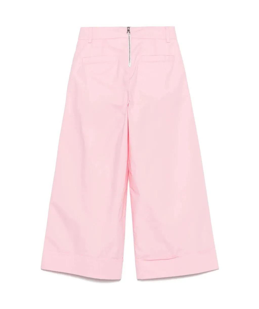 Button-Detailed Wide-Leg Trousers