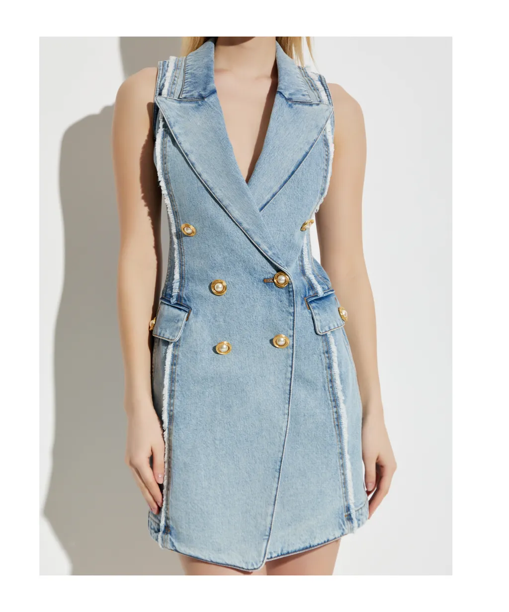 Raw Finish Denim Dress
