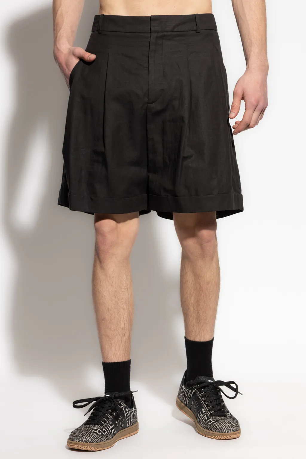 High Waist Pleated Shorts