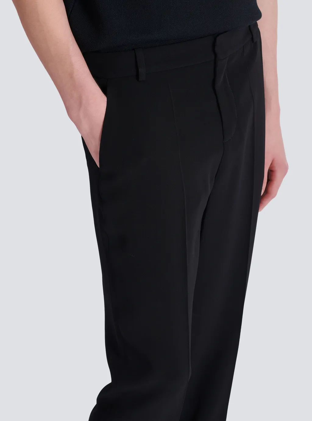 Crepe Straight-Leg Trousers