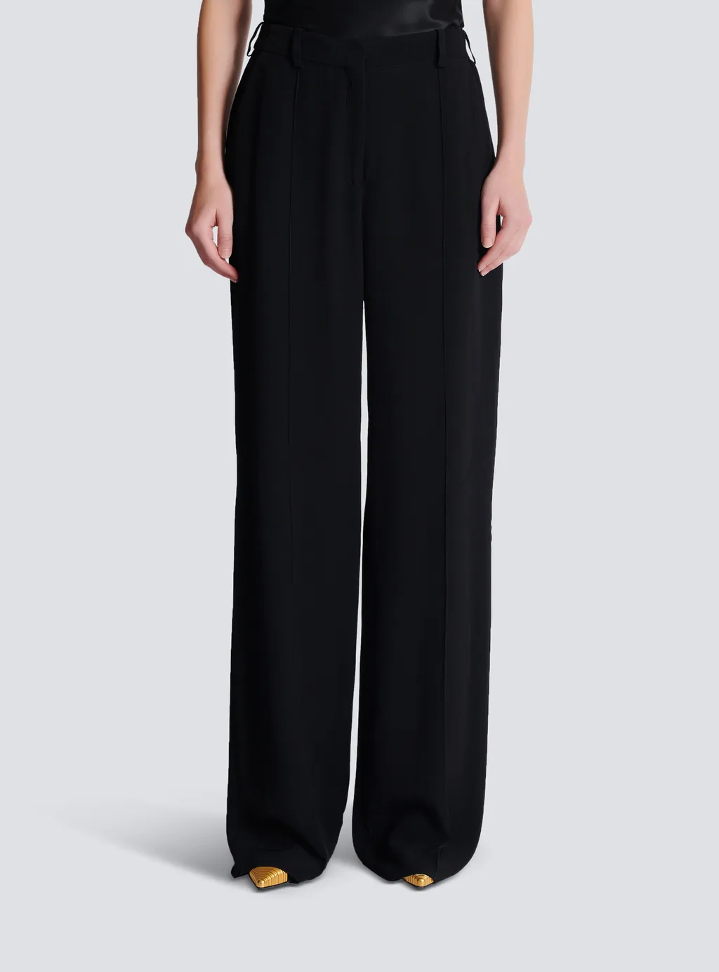 Crepe Straight-Leg Tailored Trousers