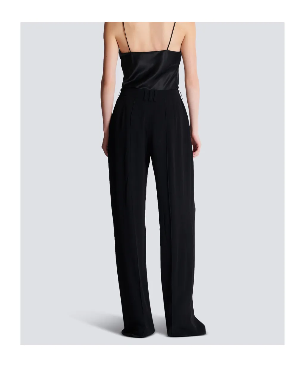 Crepe Straight-Leg Tailored Trousers