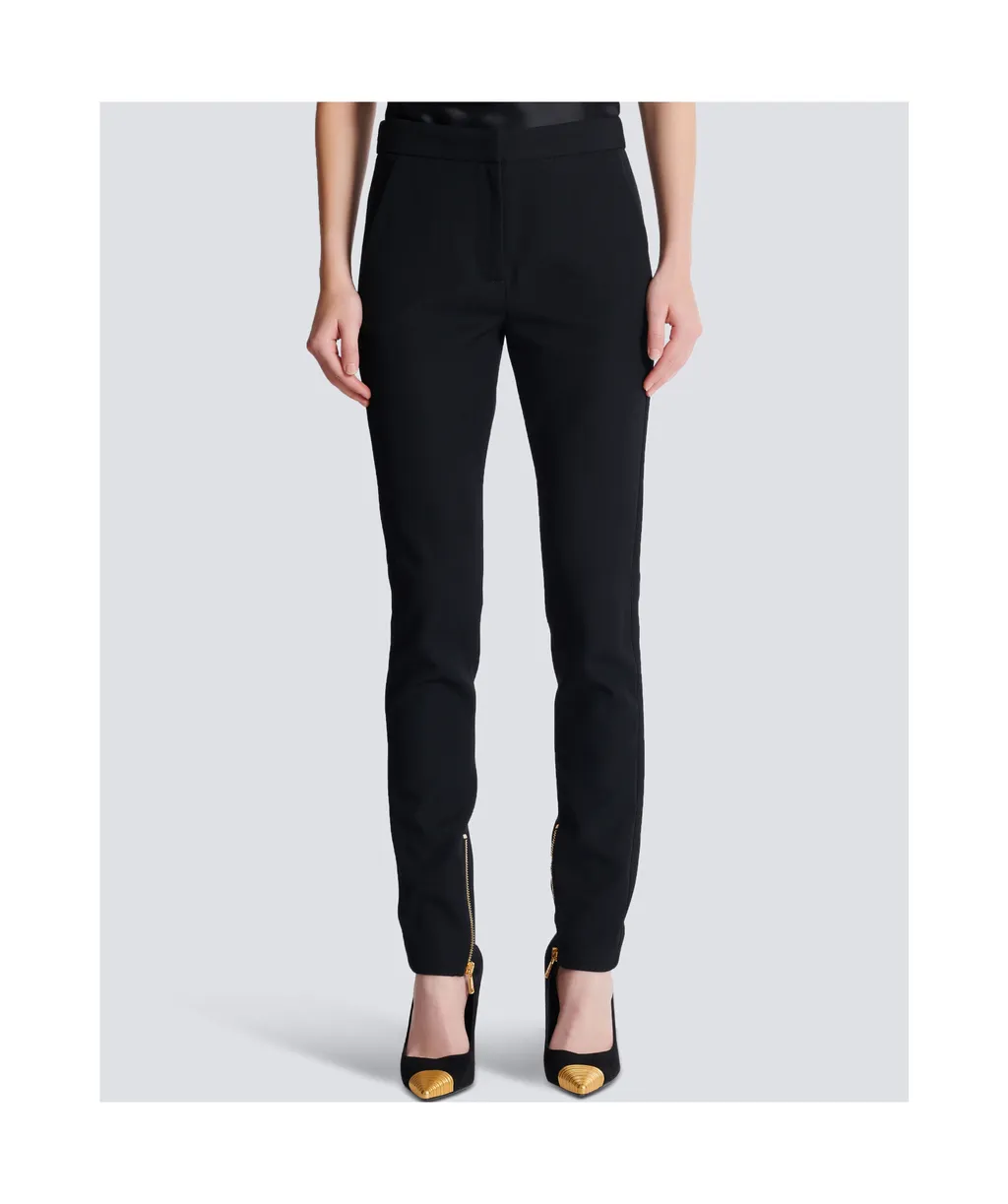 Zipped Slim-Fit Grain De Poudre Trousers