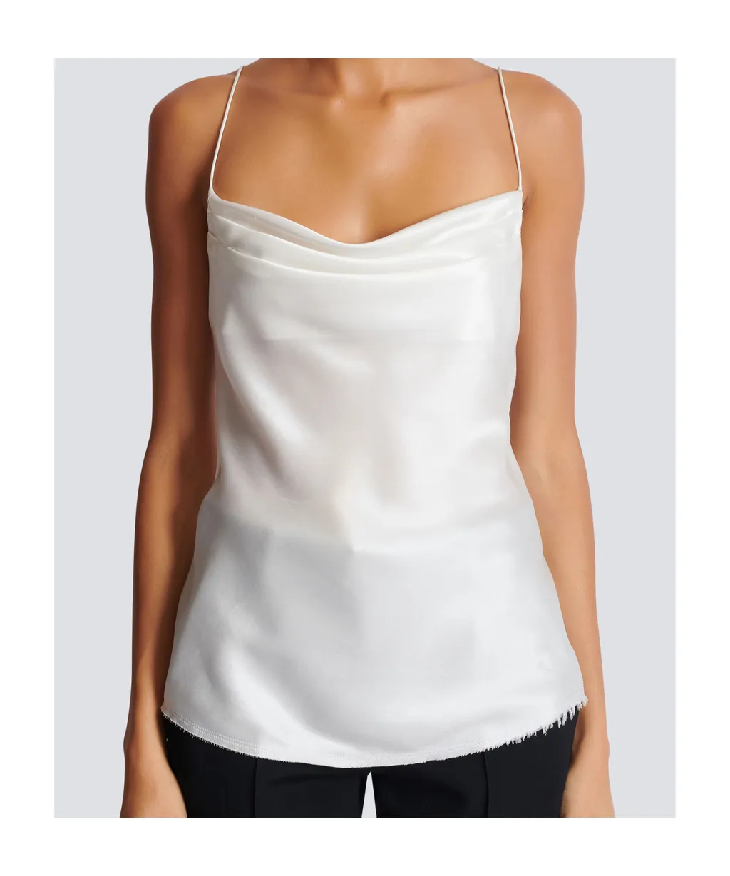 Draped Satin Top