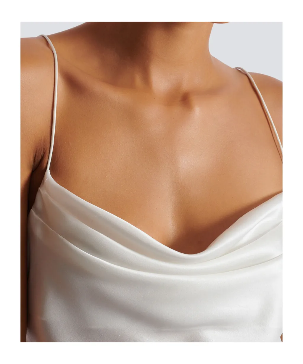Draped Satin Top