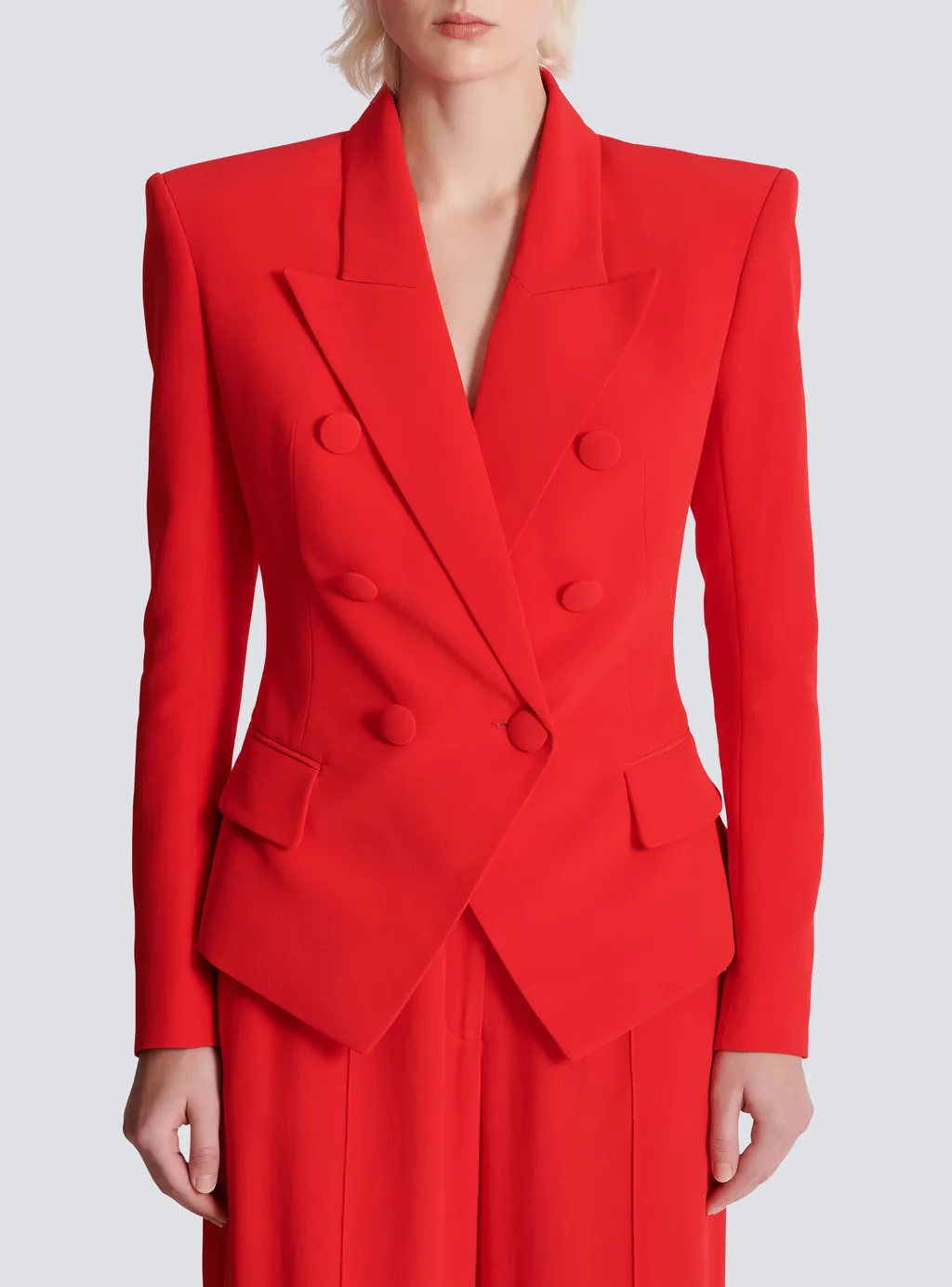 Fitted Crepe 6-Button Jacket
