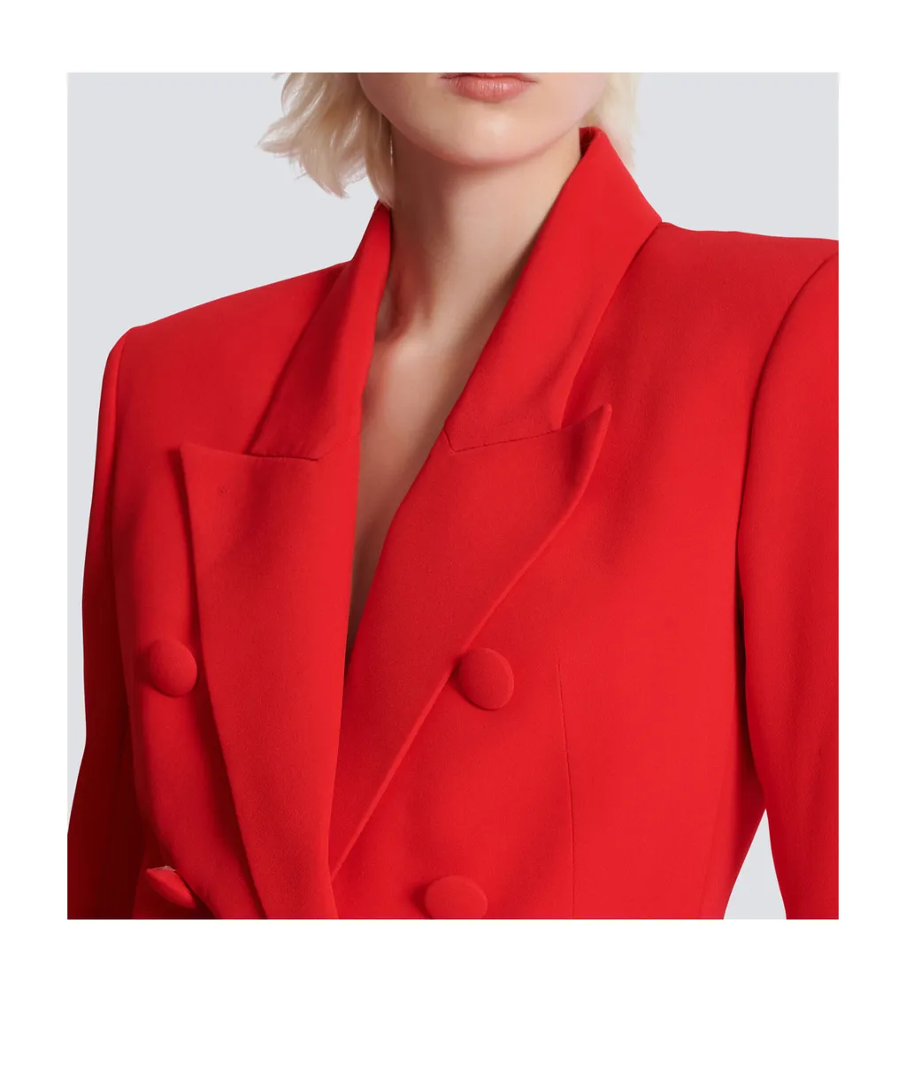 Fitted Crepe 6-Button Jacket