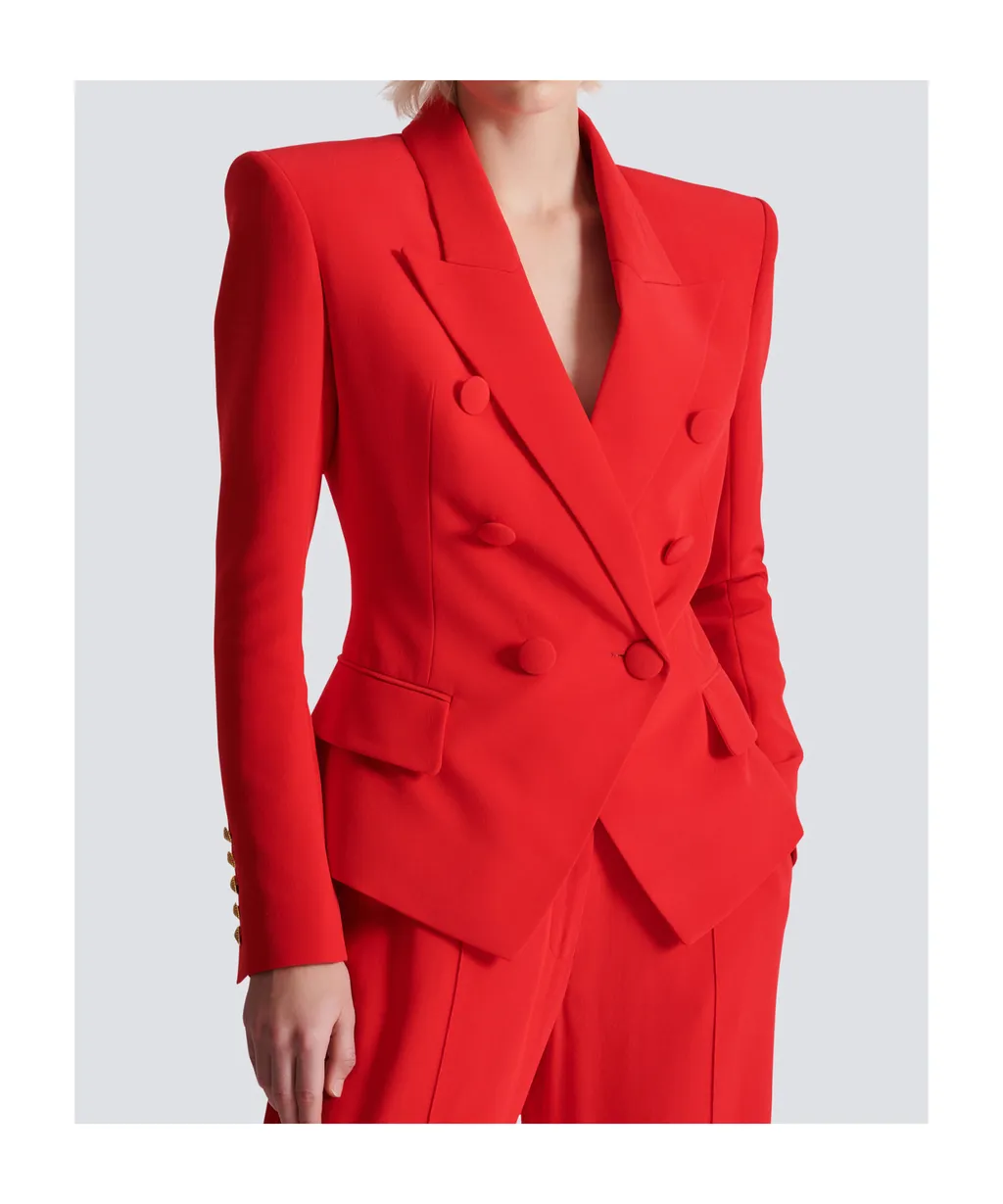 Fitted Crepe 6-Button Jacket