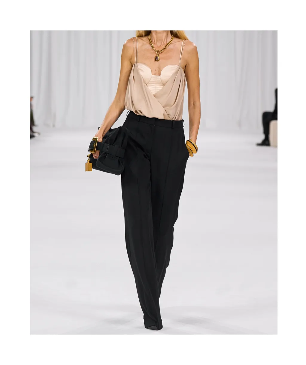 Crepe Straight-Leg Tailored Trousers