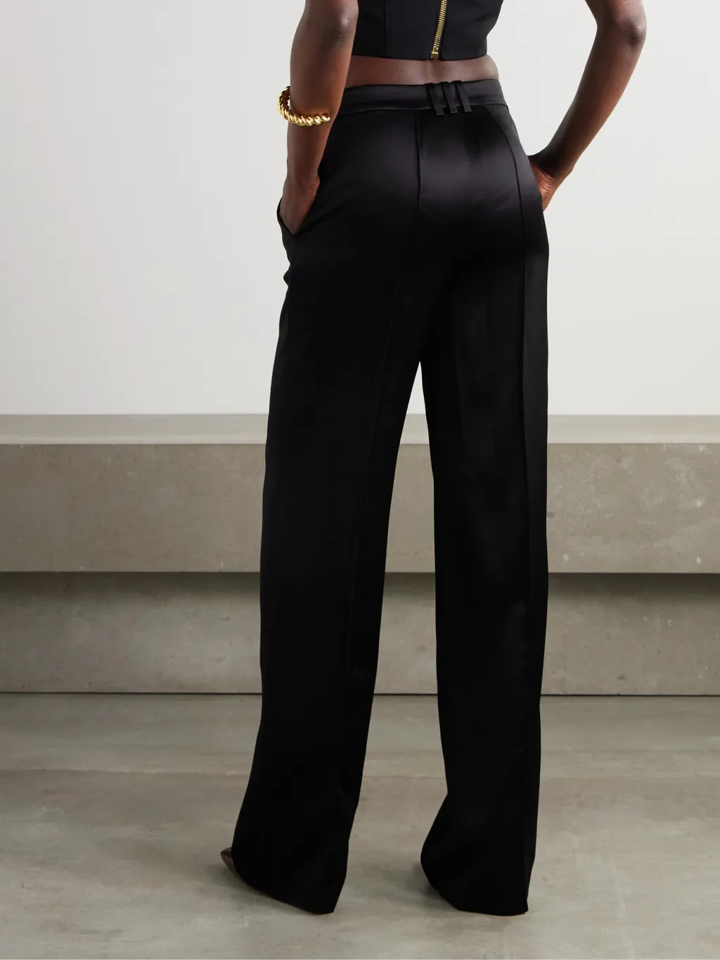 Crepe Straight-Leg Tailored Trousers