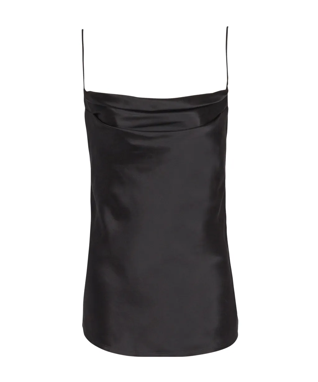 Draped Satin Top