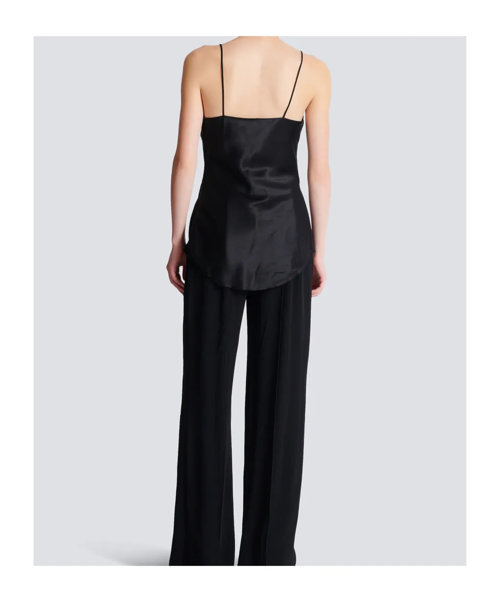 Draped Satin Top