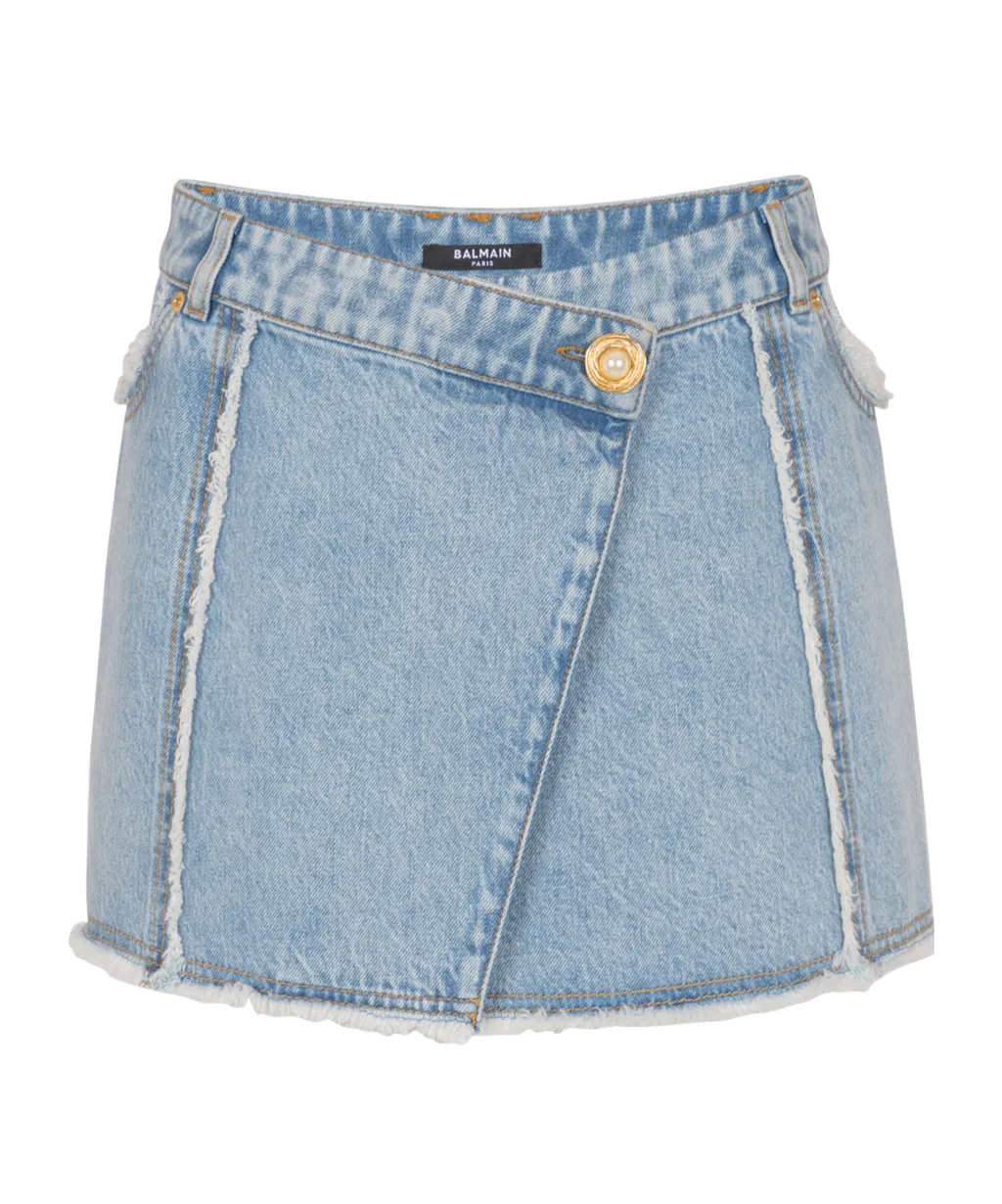 Asymmetric Denim Skirt