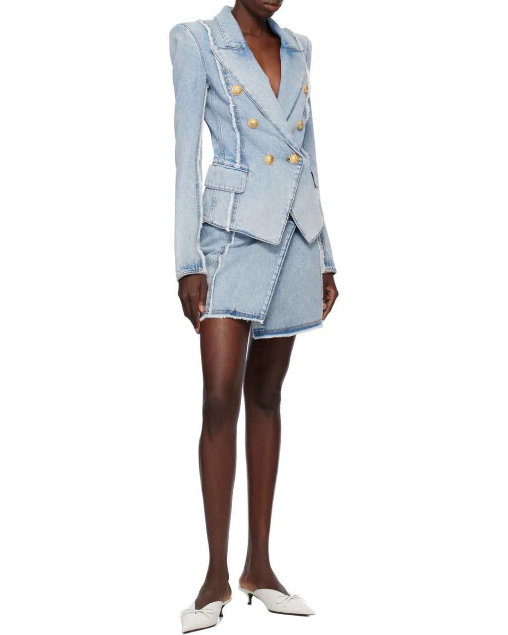Asymmetric Denim Skirt
