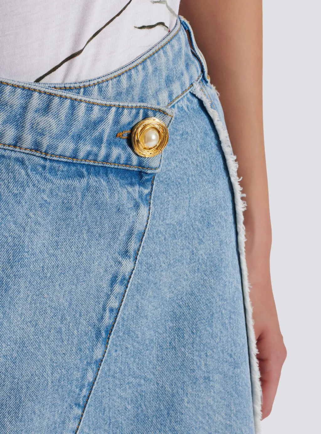 Asymmetric Denim Skirt
