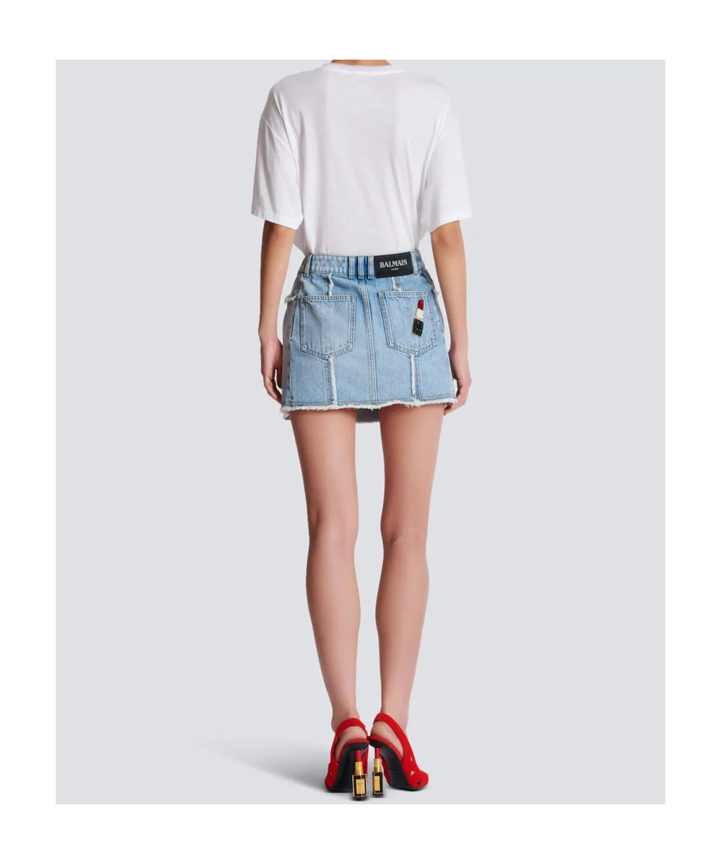 Asymmetric Denim Skirt