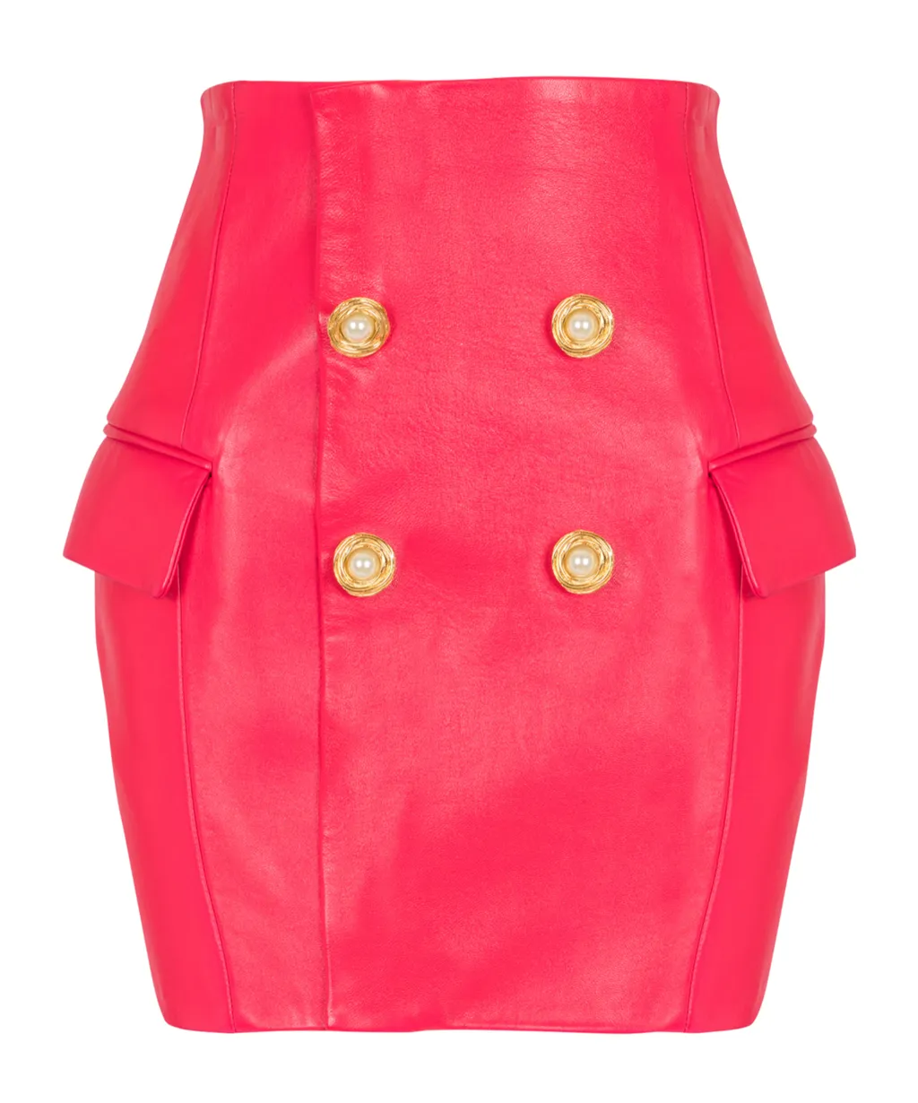 Short Lambskin Skirt