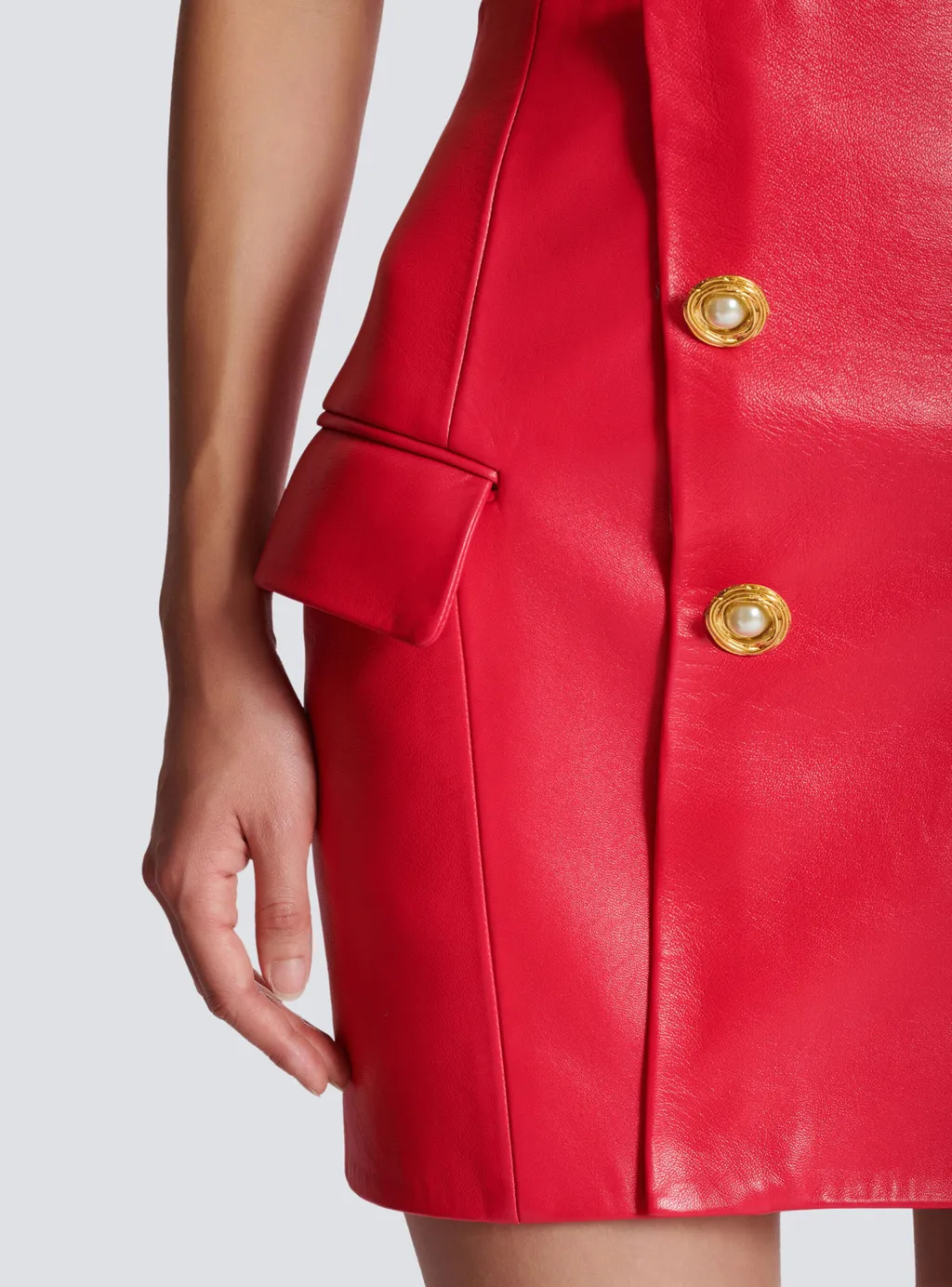 Short Lambskin Skirt