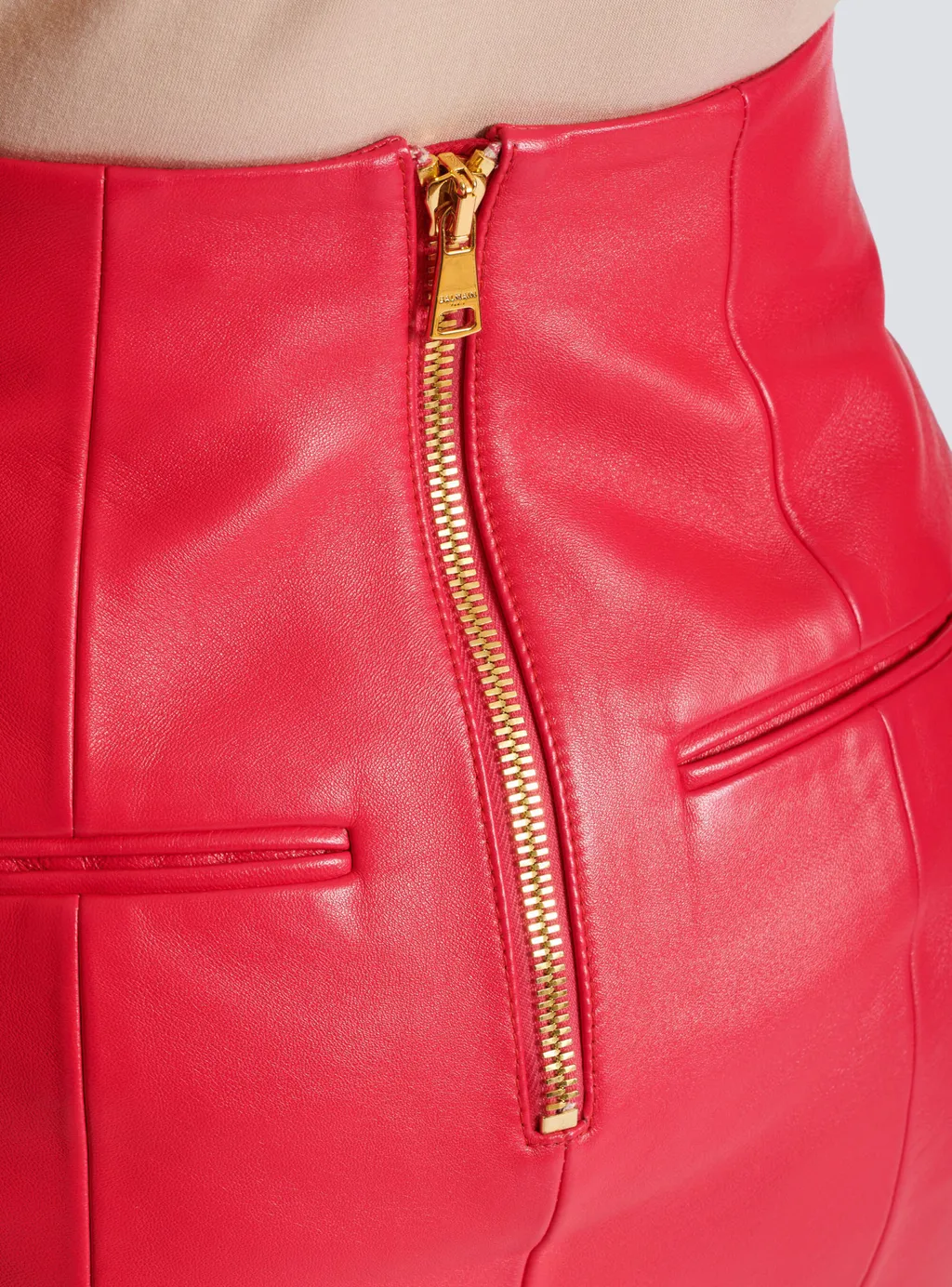 Short Lambskin Skirt