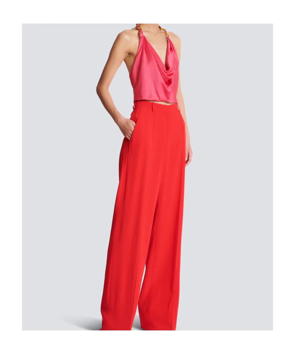 Draped Silk Halterneck Top