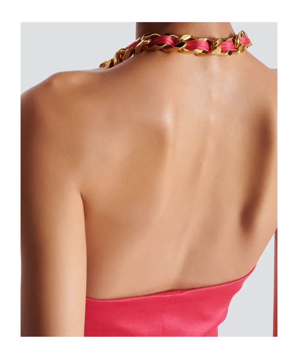 Draped Silk Halterneck Top