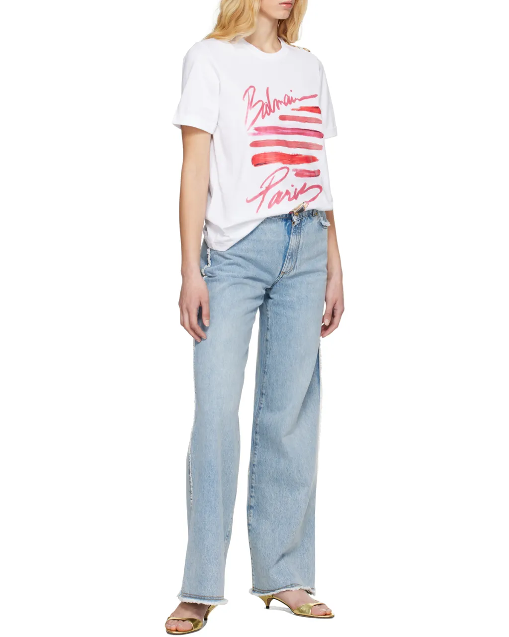 T-Shirt With Balmain Lipstick Print
