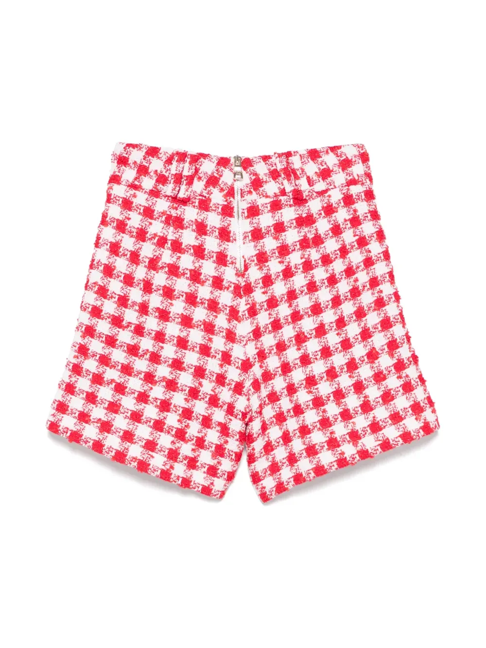 Button-Detailed Gingham-Check Shorts