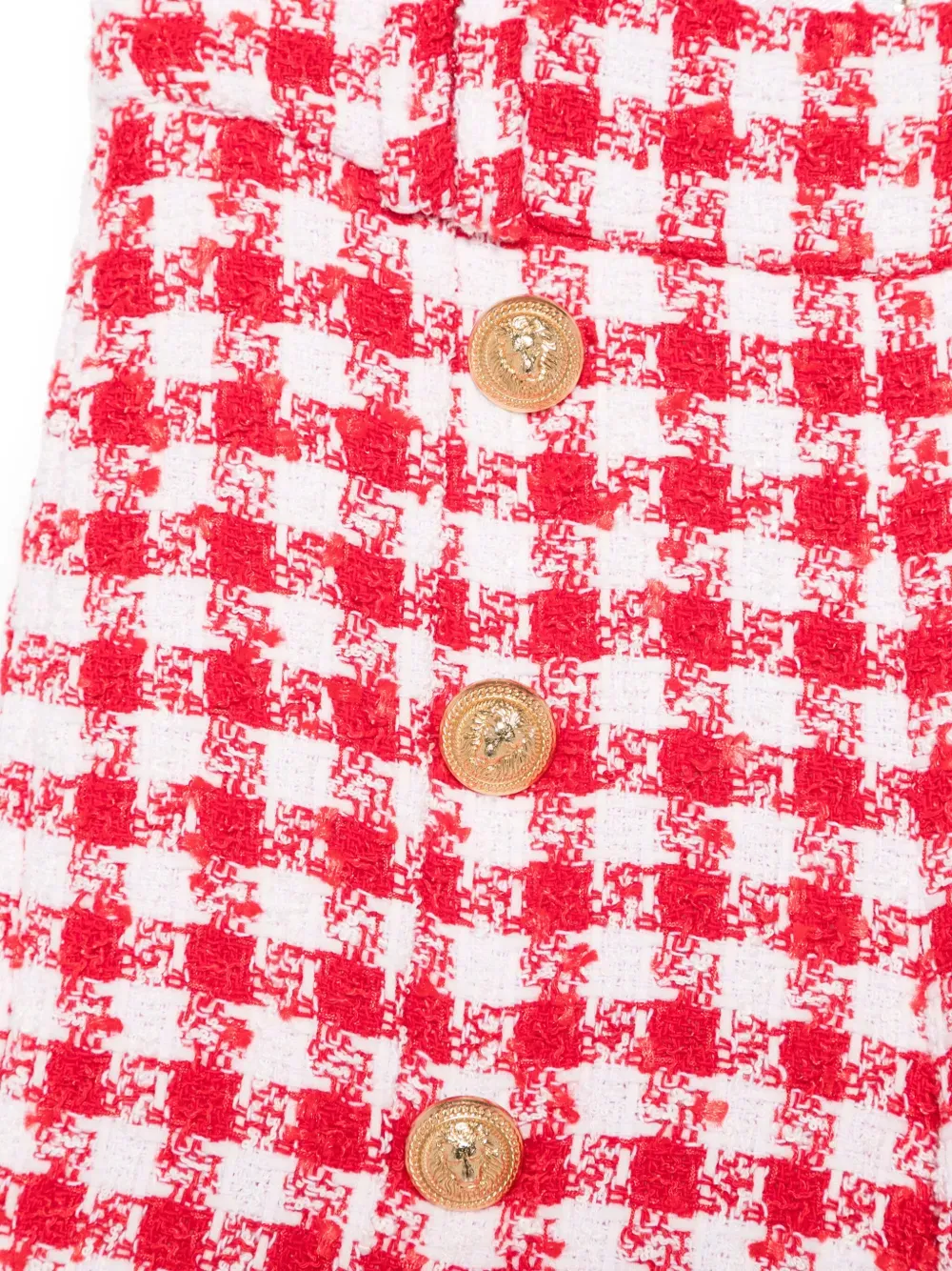 Button-Detailed Gingham-Check Shorts