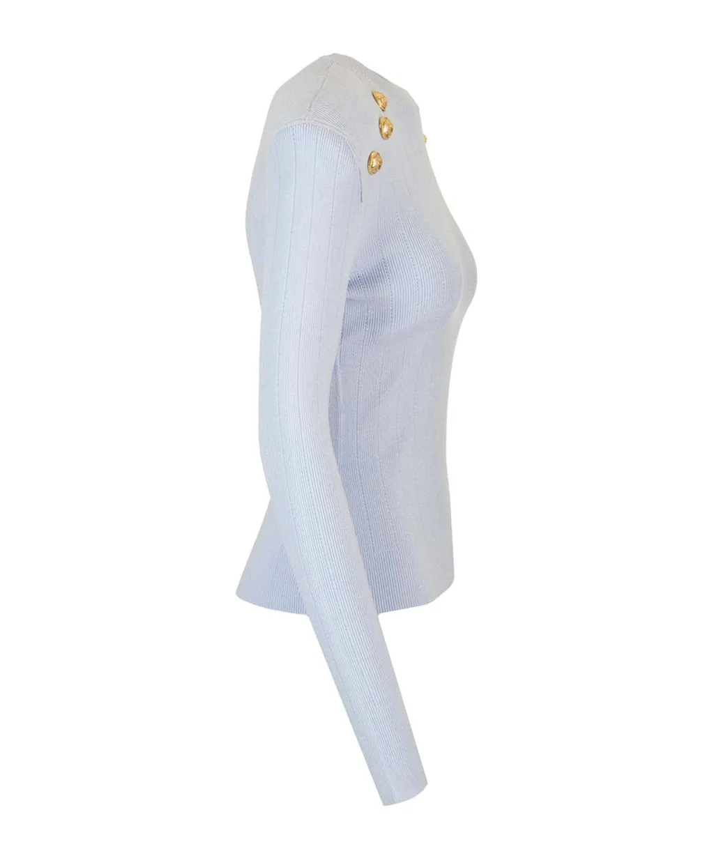 Button Embellished Knitted Jumper