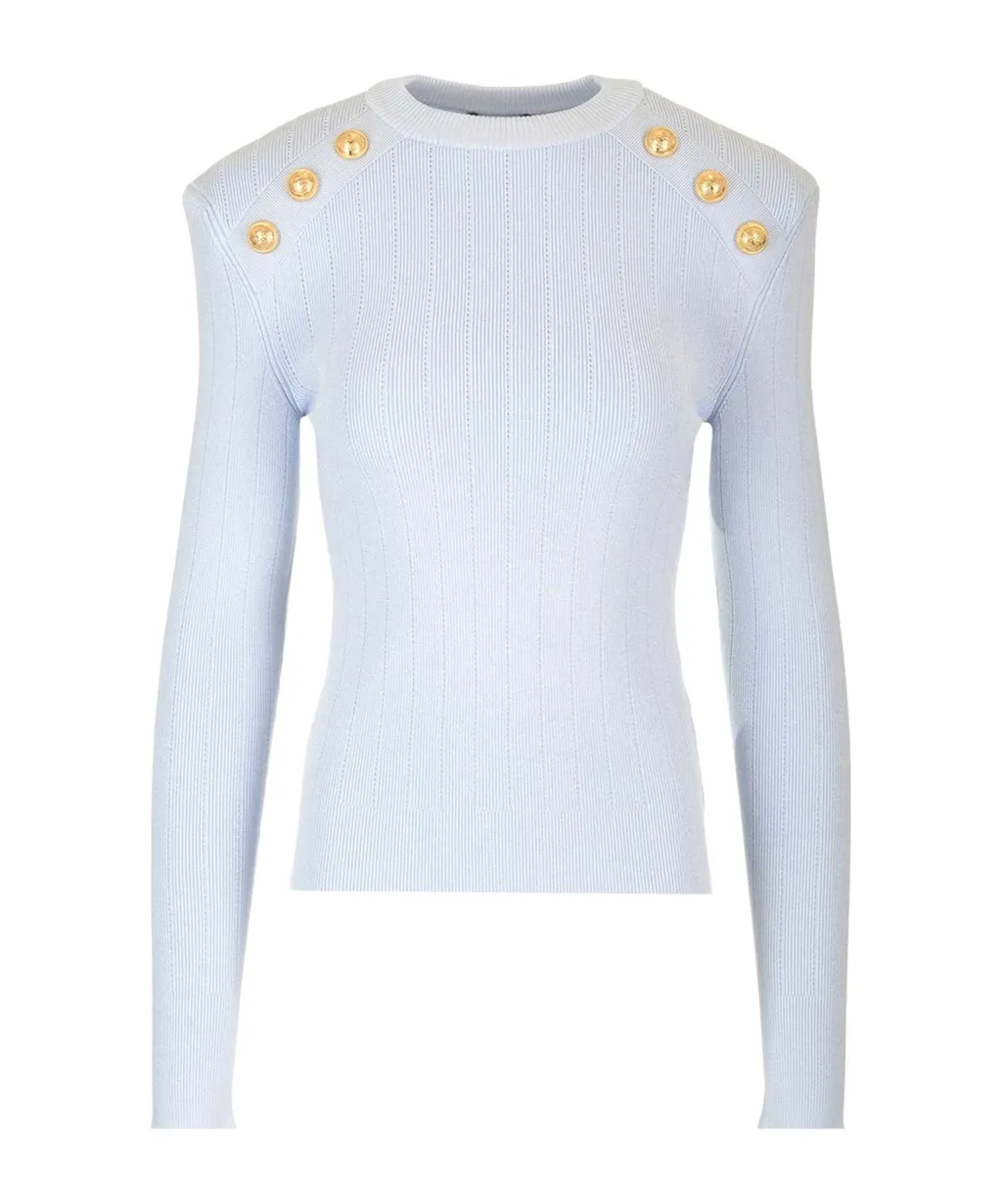 Button Embellished Knitted Jumper